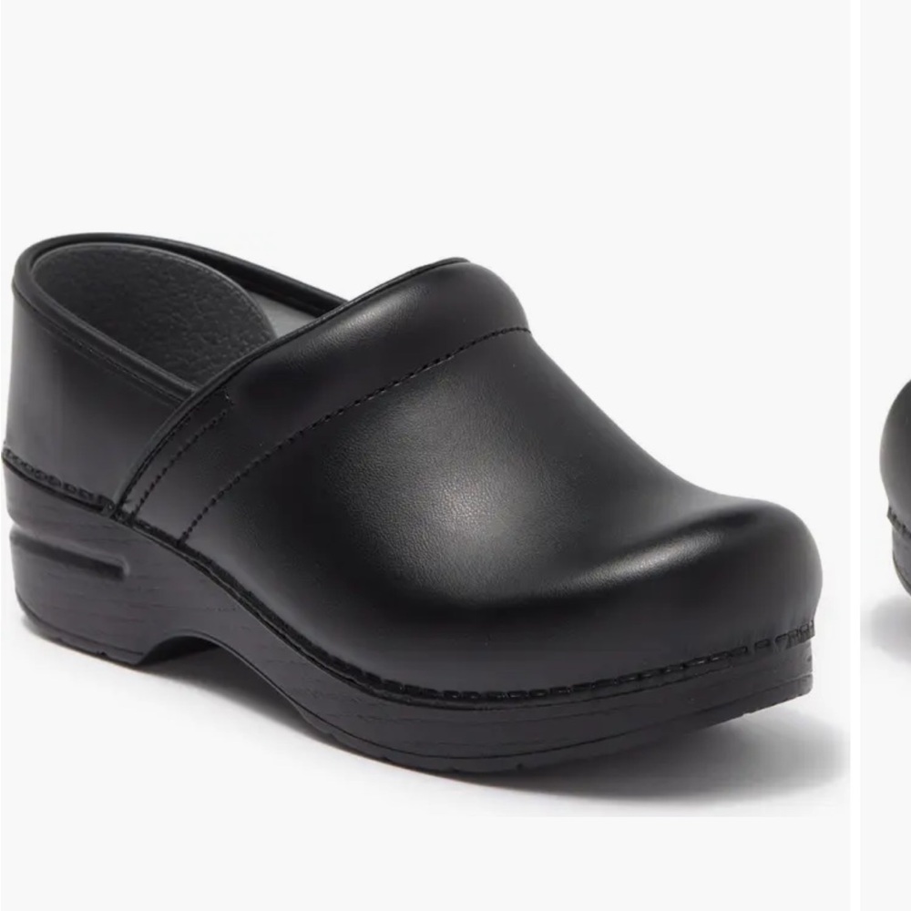 Dansko Black Leather Professional Clog